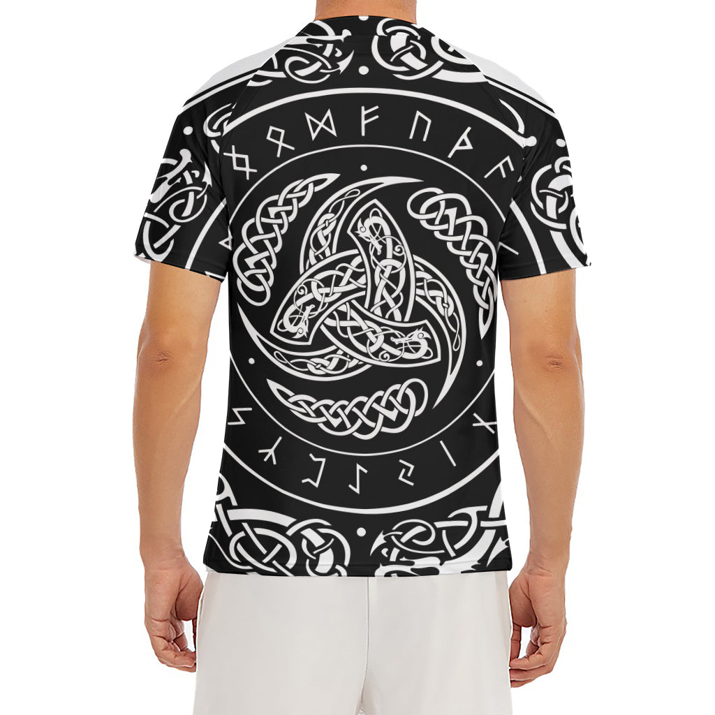 Viking Triple Horn Of Odin Print Men's Short Sleeve Rash Guard