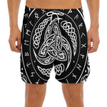 Viking Triple Horn Of Odin Print Men's Split Running Shorts