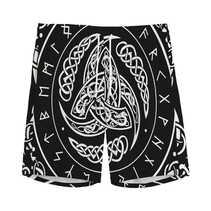 Viking Triple Horn Of Odin Print Men's Sports Shorts