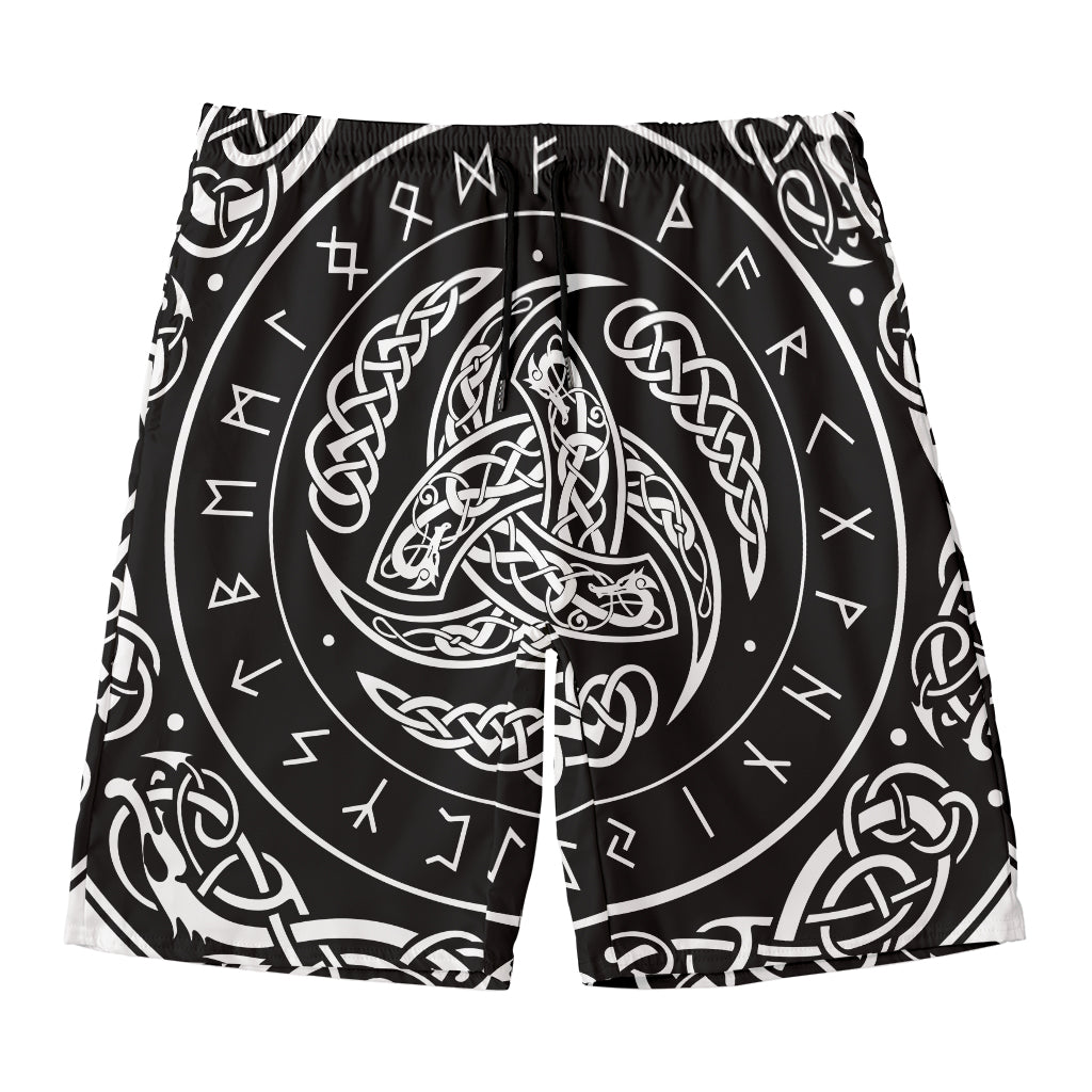 Viking Triple Horn Of Odin Print Men's Swim Trunks