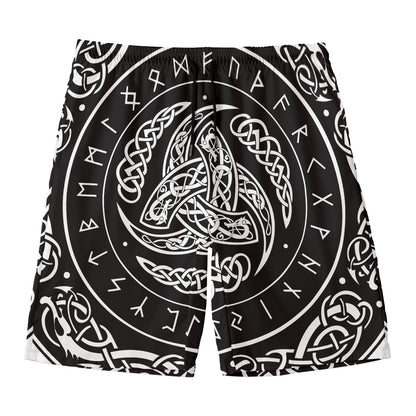 Viking Triple Horn Of Odin Print Men's Swim Trunks