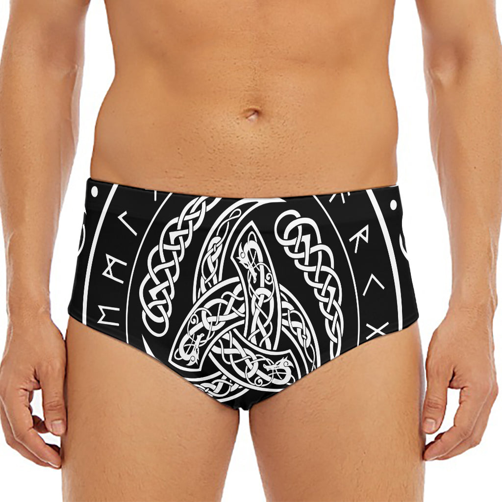 Viking Triple Horn Of Odin Print Men's Triangle Swim Briefs