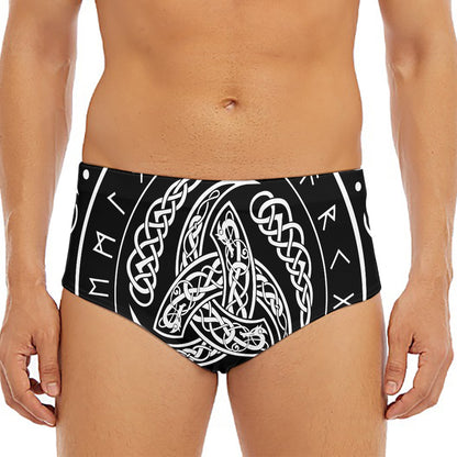 Viking Triple Horn Of Odin Print Men's Triangle Swim Briefs