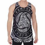 Viking Triple Horn Of Odin Print Men's Velvet Tank Top