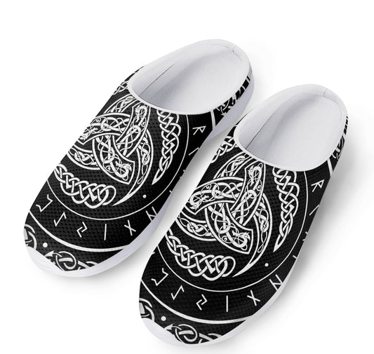 Viking Triple Horn Of Odin Print Mesh Casual Shoes