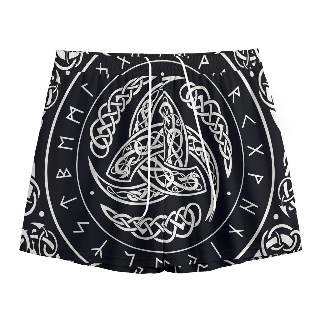 Viking Triple Horn Of Odin Print Mesh Shorts