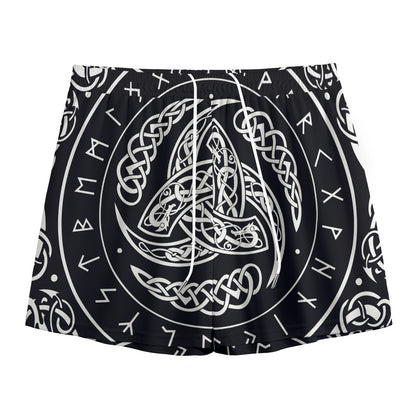 Viking Triple Horn Of Odin Print Mesh Shorts