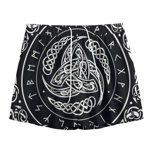 Viking Triple Horn Of Odin Print Mesh Shorts