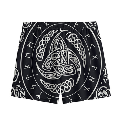Viking Triple Horn Of Odin Print Mesh Shorts