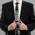 Viking Triple Horn Of Odin Print Necktie