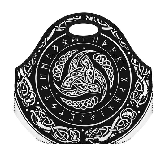 Viking Triple Horn Of Odin Print Neoprene Lunch Bag