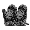 Viking Triple Horn Of Odin Print Oven Mitts