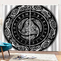 Viking Triple Horn Of Odin Print Pencil Pleat Curtains