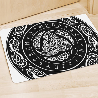 Viking Triple Horn Of Odin Print Polyester Doormat