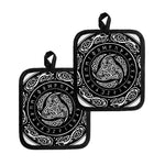 Viking Triple Horn Of Odin Print Pot Holders