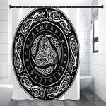 Viking Triple Horn Of Odin Print Premium Shower Curtain
