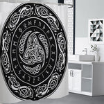 Viking Triple Horn Of Odin Print Premium Shower Curtain