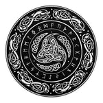 Viking Triple Horn Of Odin Print Round Blanket