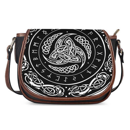 Viking Triple Horn Of Odin Print Saddle Bag