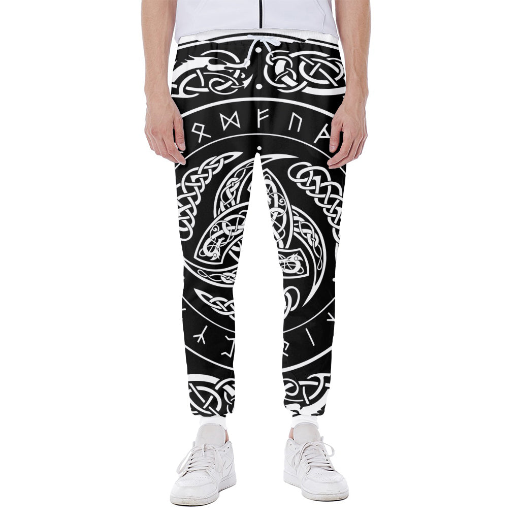Viking Triple Horn Of Odin Print Scuba Joggers