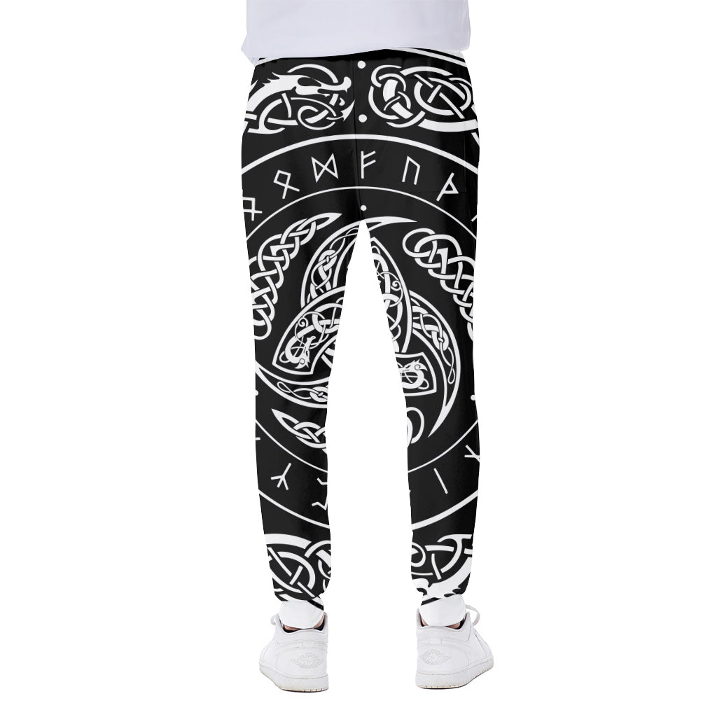 Viking Triple Horn Of Odin Print Scuba Joggers