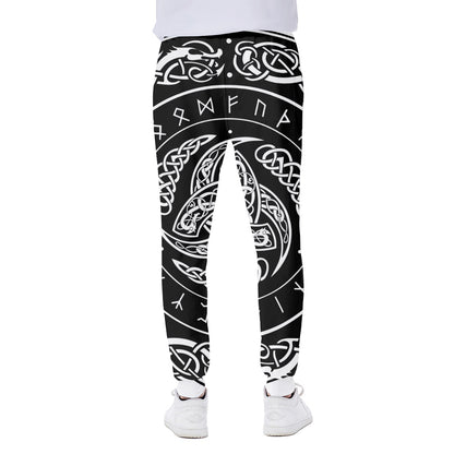 Viking Triple Horn Of Odin Print Scuba Joggers