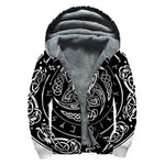 Viking Triple Horn Of Odin Print Sherpa Lined Zip Up Hoodie