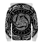 Viking Triple Horn Of Odin Print Sherpa Lined Zip Up Hoodie
