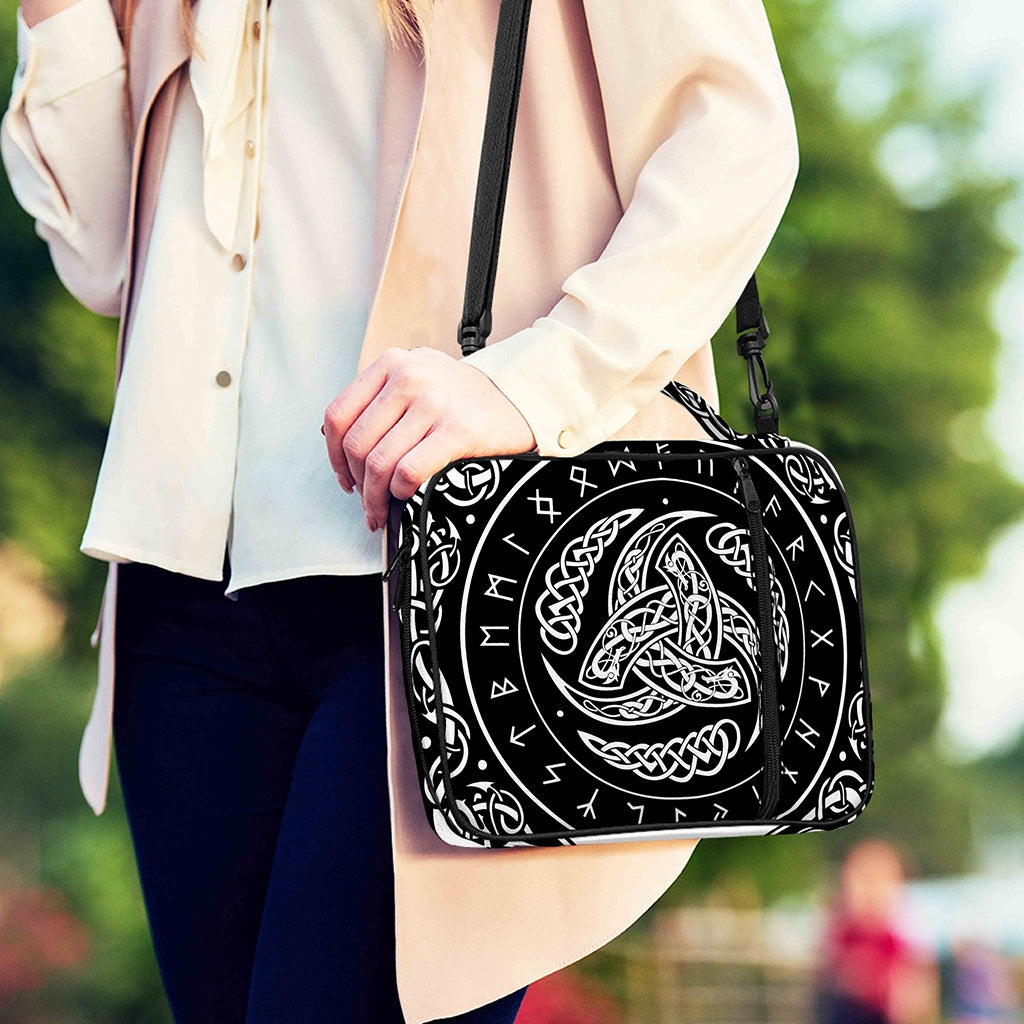 Viking Triple Horn Of Odin Print Shoulder Strap Bible Bag