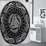 Viking Triple Horn Of Odin Print Shower Curtain