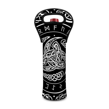 Viking Triple Horn Of Odin Print Single Neoprene Wine Tote