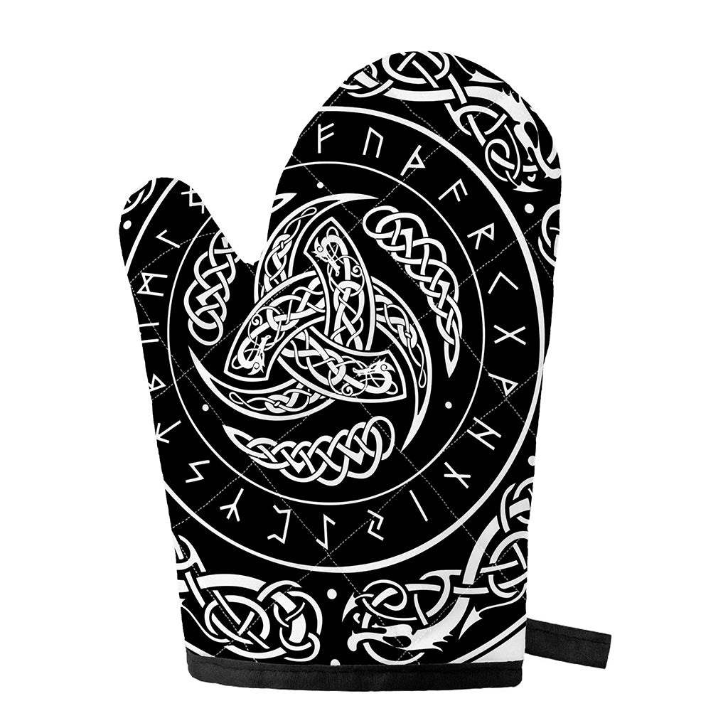 Viking Triple Horn Of Odin Print Single Oven Mitt