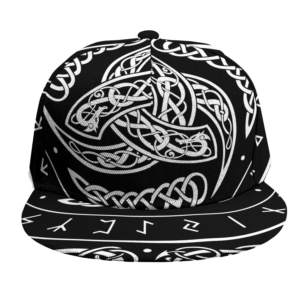 Viking Triple Horn Of Odin Print Snapback Cap