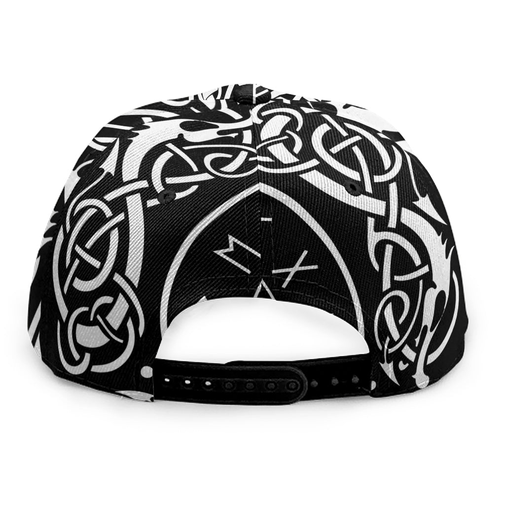 Viking Triple Horn Of Odin Print Snapback Cap