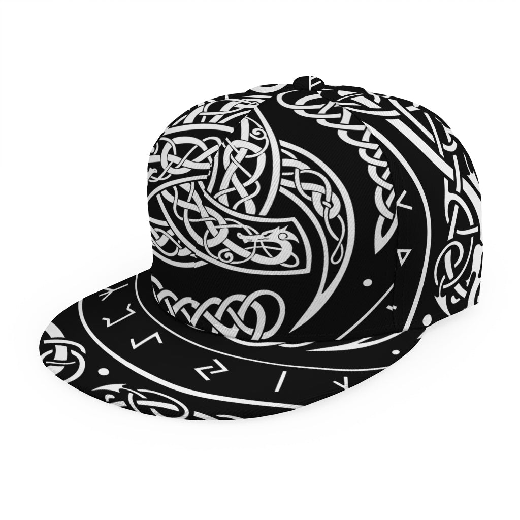 Viking Triple Horn Of Odin Print Snapback Cap