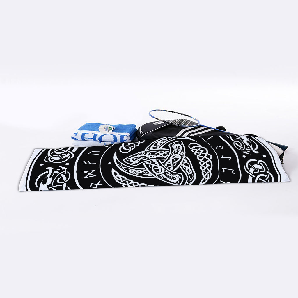 Viking Triple Horn Of Odin Print Sports Towel
