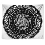 Viking Triple Horn Of Odin Print Tapestry