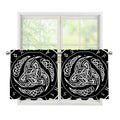 Viking Triple Horn Of Odin Print Tier Curtains