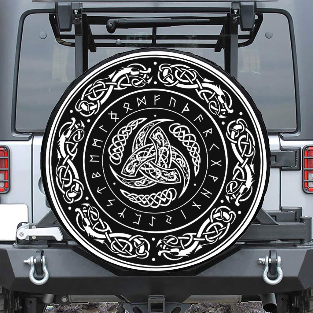 Viking Triple Horn Of Odin Print Tire Cover