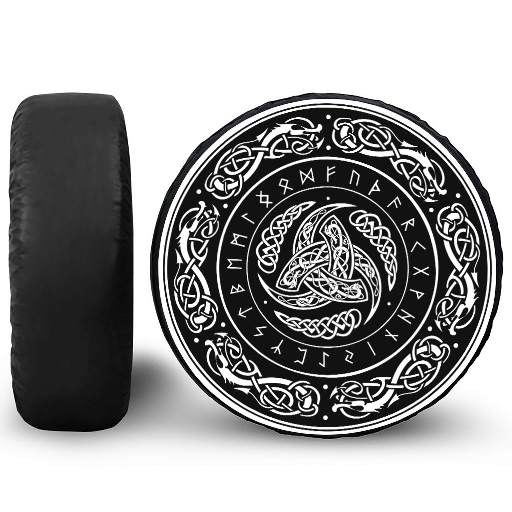 Viking Triple Horn Of Odin Print Tire Cover