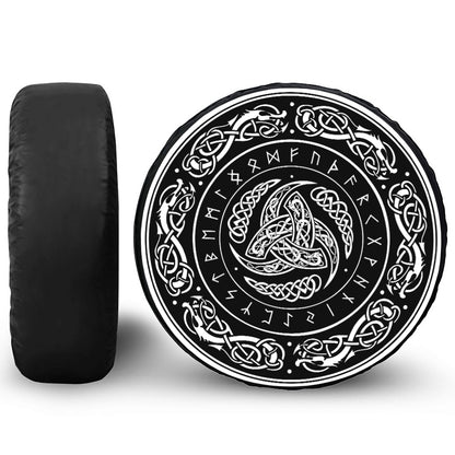 Viking Triple Horn Of Odin Print Tire Cover