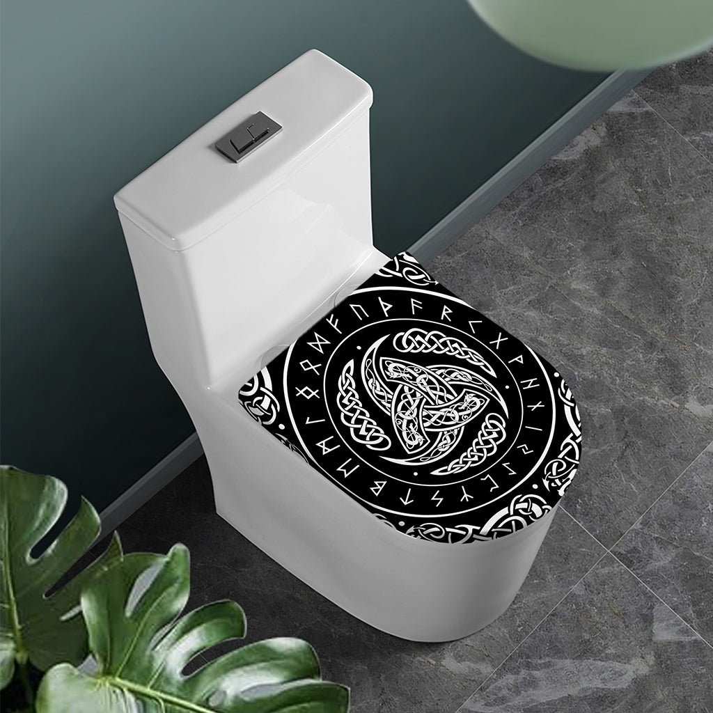 Viking Triple Horn Of Odin Print Toilet Lid Cover