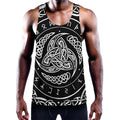 Viking Triple Horn Of Odin Print Men's Workout Tank Top