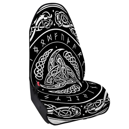 Viking Triple Horn Of Odin Print Waterproof Car Seat Cover