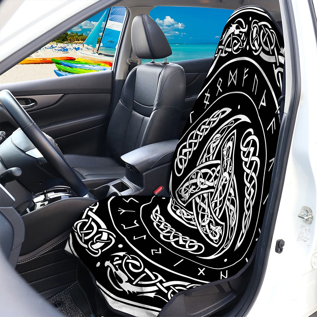 Viking Triple Horn Of Odin Print Waterproof Car Seat Cover