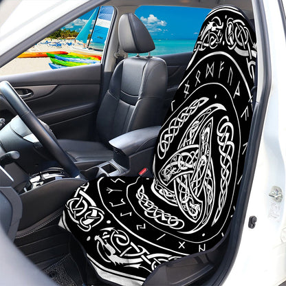 Viking Triple Horn Of Odin Print Waterproof Car Seat Cover