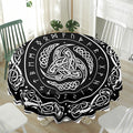 Viking Triple Horn Of Odin Print Waterproof Round Tablecloth