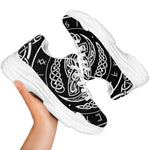 Viking Triple Horn Of Odin Print White Chunky Shoes