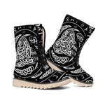 Viking Triple Horn Of Odin Print Winter Boots
