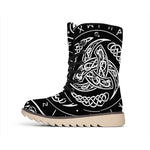 Viking Triple Horn Of Odin Print Winter Boots